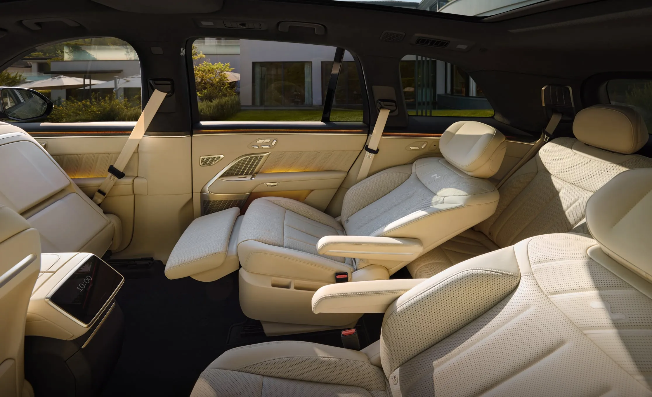 Enjoy comfortable seating with rows of seats where you can lie down.